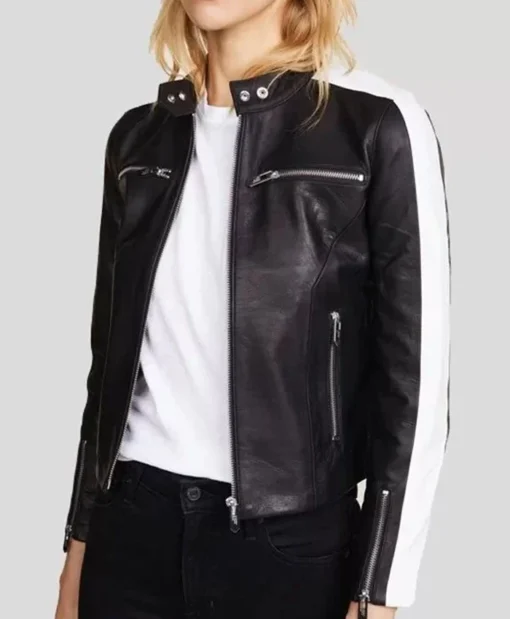 Biker Leather Jackets Stripes Women