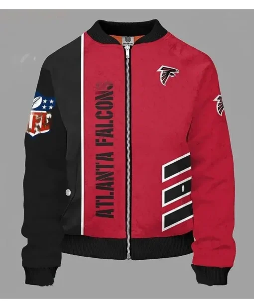 Billy Atlanta Falcons Red Full Zip Bomber Jacket