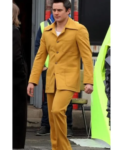 Billy Magnussen Film The Many Saints of Newark Paulie ‘Walnuts’ Gualtieri Yellow Cotton Coat