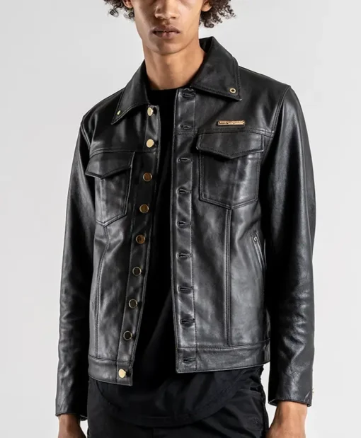 Bishop 100% Leather Jacket With Pockets