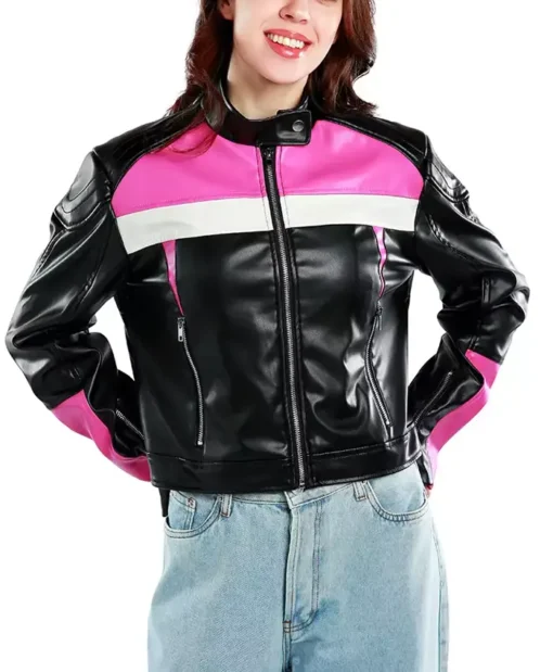 Black And Pink Motorcycle jacket