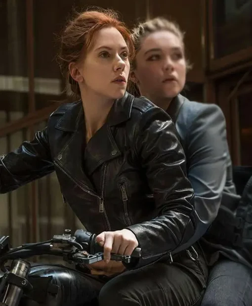 Black Widow 2021 Black Real Leather Jacket