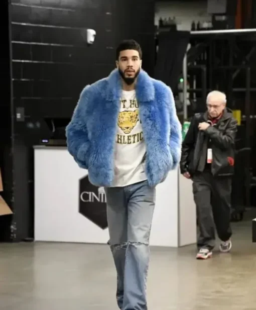 Boston Celtics Jayson Tatum Faux Fur Jacket