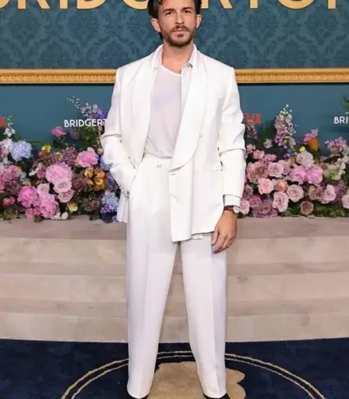 Bridgerton Premiere 2024 Jonathan Bailey White Suit