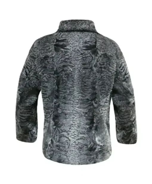 Broadtail Sawarka Persian Karakul Astrakhan Lamb Fur Grey Winter Jacket