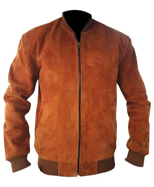 Bruce Willis Pulp Fiction Brown Suede Bomber Jacket