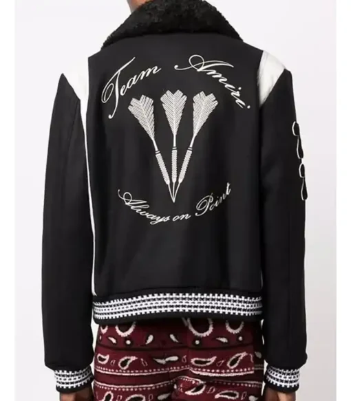 Buy Amiri Black And White Letterman Varsity Jacket For Men And Women