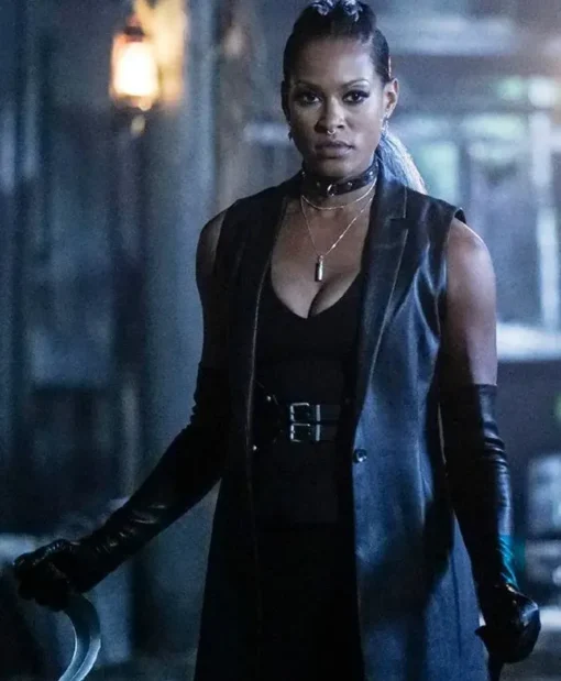 Buy Black Lightning Kearran Giovanni Leather Sleeveless Coat