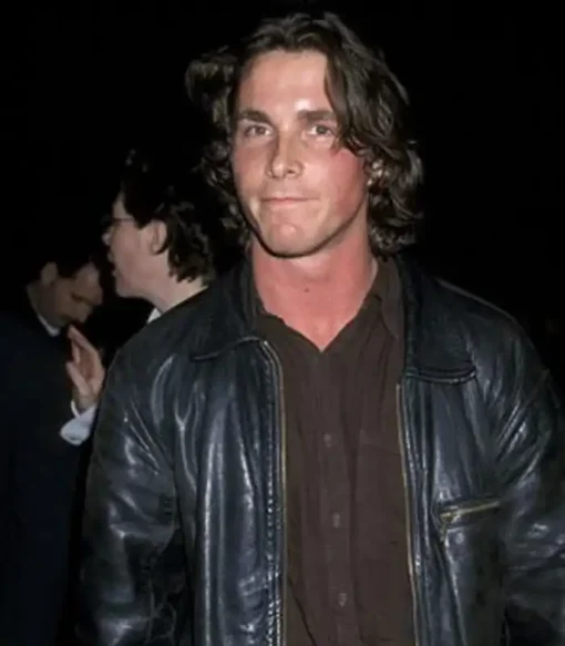 Buy Christian Bale in New York’s West Village Leather Black Jacket For Unisex