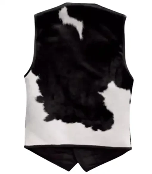 Buy Cowhide Black And White Leather Fur Vest For Men And Women