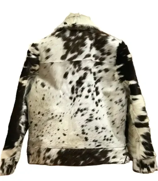 Buy Cowhide Brown Black And White Leather Fur Jacket For Men And Women