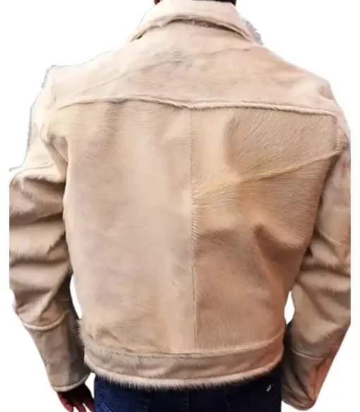 Buy Cowhide Light Beige Leather Fur Jacket For Men And Women