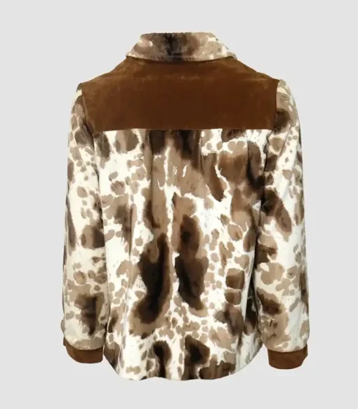 Buy Cowhide Vintage White And Brown Fur Leather Jacket For Men And Women