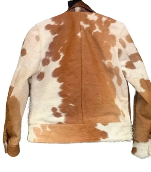 Buy Cowhide White And Brown Fur Leather Jacket For Men And Women