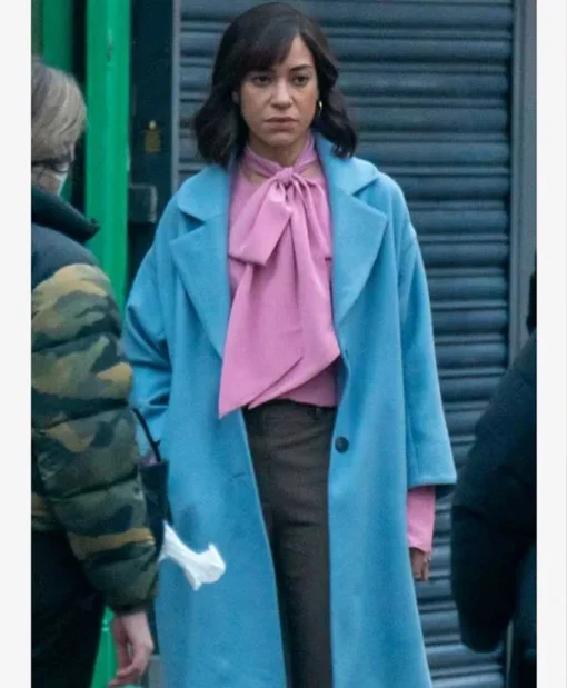 Buy Cush Jumbo Stay Close Megan Pierce Blue Trench Coat