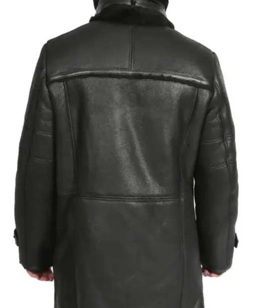 Buy Nicholas Sheepskin Double Breasted Black Coat For Men And Women