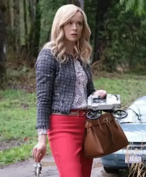 Calista Flockhart Supergirl S06 Checkered Wool Jacket