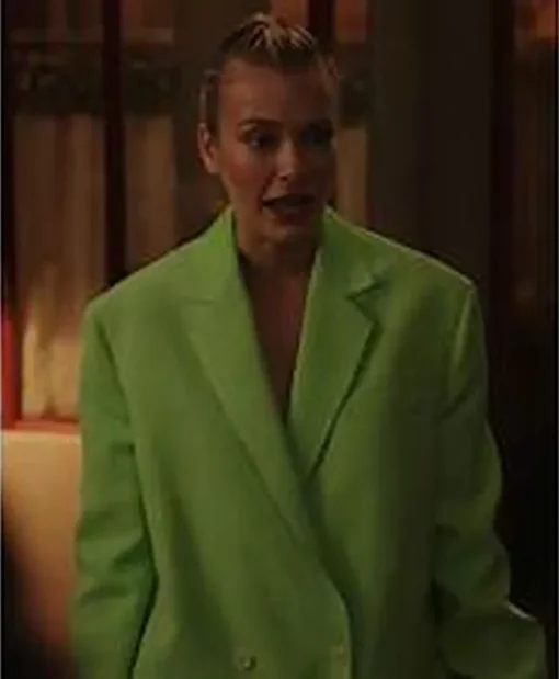 Camille Razat Emily In Paris S03 Oversized Green Coat