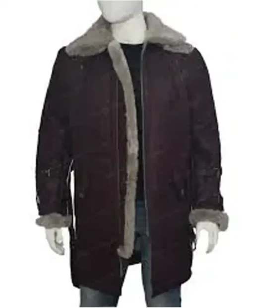 Carson RAF B16 Bomber Sheepskin Fur Leather Trench Coat