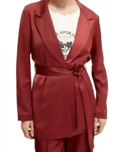 Cassandra Freeman Bel-Air Vivian Banks Red Satin Blazer Coat