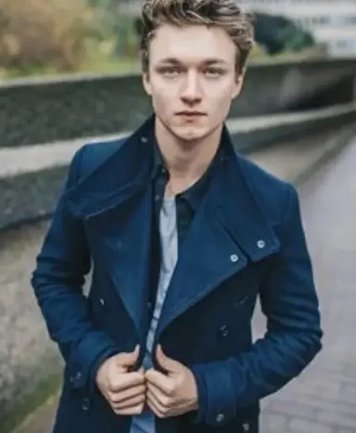 Chaos Walking Harrison Osterfield Double-Breasted Blue Coat