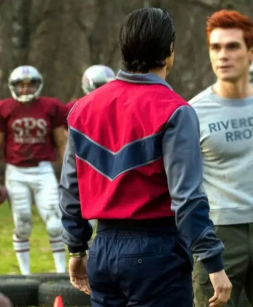 Charles Melton TV Series Riverdale S05 Reggie Mantle Two-Tone Varsity Jacket