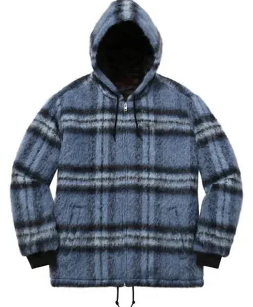 Charlton Kenneth Always Do Music Video Overshirt Singer The Kid Laroi Jeffrey Howard Blue Flannel Hooded Wool Jacket