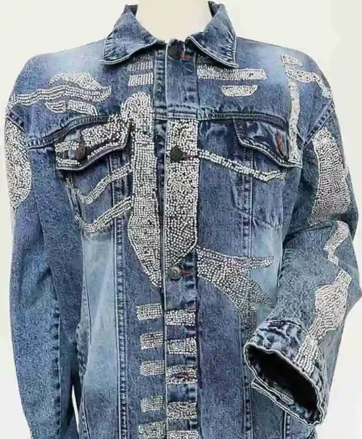 Charlton Kenneth Singer The Kid Laroi Jeffrey Howard Tragic Blue Denim Trucker Jacket