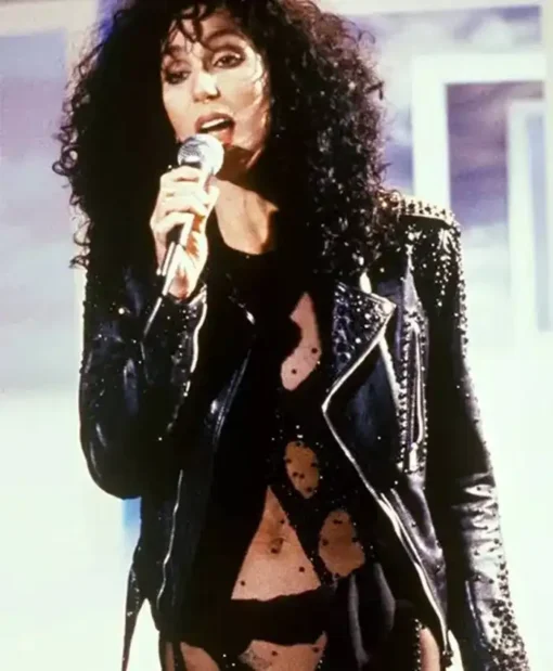 Cher Black Biker Leather Jacket