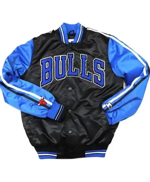 Chicago Bulls Black And Blue Varsity Jacket