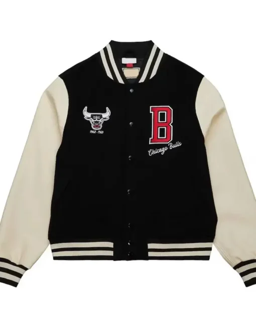 Chicago Bulls Classics Black Wool Leather Varsity Jacket