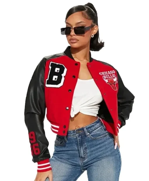 Chicago Bulls Cropped Varsity Jacket