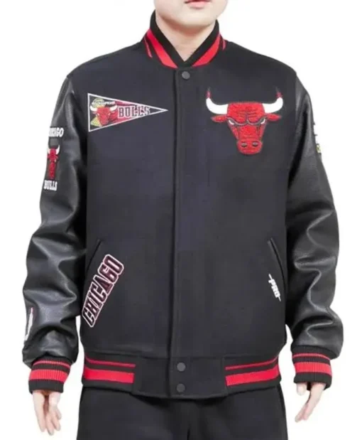 Chicago Bulls NBA Retro Varsity Jacket Black