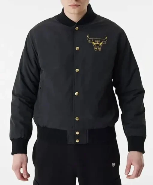 Chicago Bulls Team Script Black Jacket