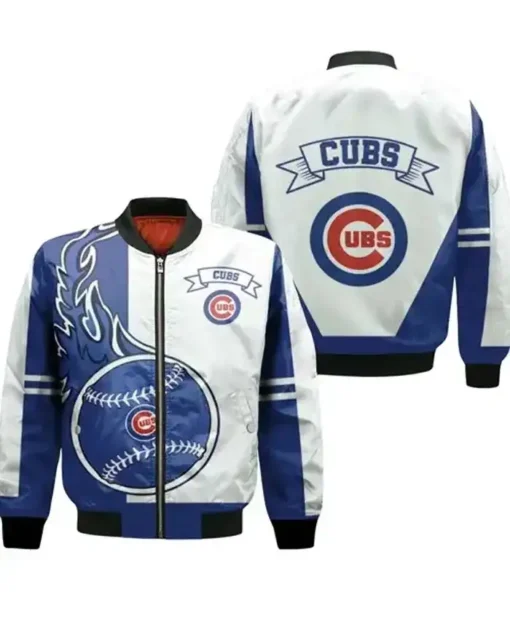 Chicago Cubs 3D Printed Vintage Bomber Jacket