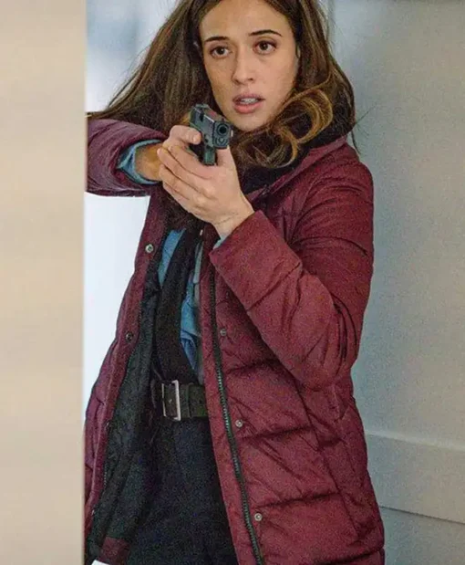 Chicago P.D. Marina Squerciati Maroon Puffer Coat