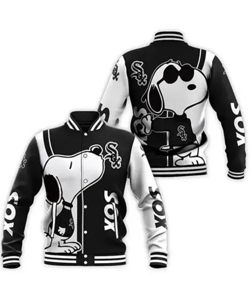 Chicago White Sox Snoopy Printed Varsity Jacket