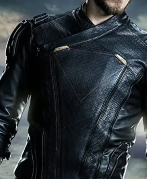 Chris Wood Supergirl Black Costume Leather Jacket