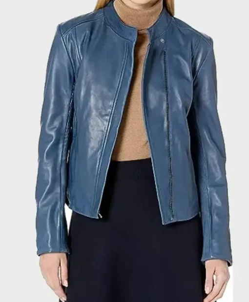 Cole Haan Blue Leather Jacket