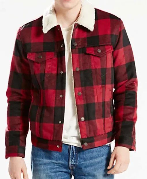 Cole Sprouse Riverdale Jughead Jones Red & Black Checkered Cotton Jacket