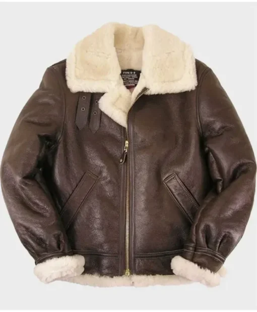 Colin Sheepskin Brown Shearling SF Leather Jacket