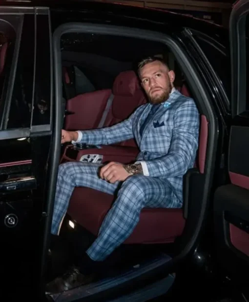 Conor McGregor Blue Plaid Suit