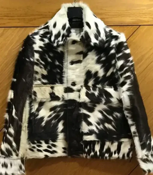 Cowhide Black And White Skin Fur Jacket