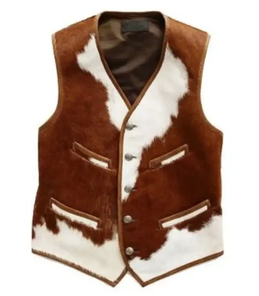 Cowhide Brown And White Vest