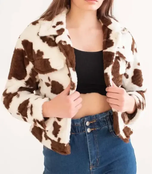 Cowhide Fur Brown And White Jacket