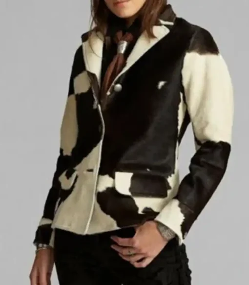 Cowhide Fur Leather Blazer