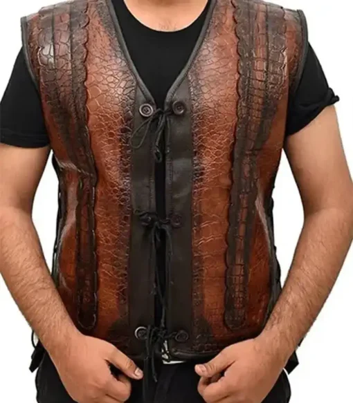 Crocodile Leather Brown Vest