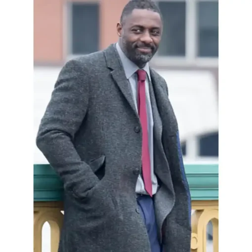 DCI John Luther Grey Wool Coat