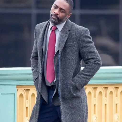 DCI John Luther Luther Season 5 TV Series Idris Elba Grey Woolen Trench Coat