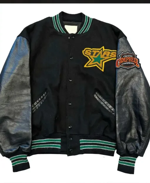 Dallas Stars 90's Black Letterman Varsity Jacket
